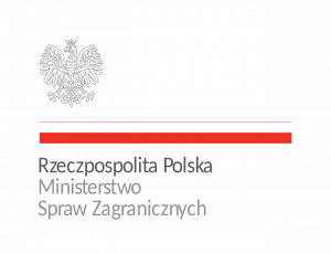 Logo. Orzeł heraldyczny. Flaga Polski. Napis: Rzeczpospolita Polska Ministerstwo Spraw Zagranicznych.