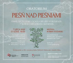 Plakat informujący o Oratorium Pieśń nad Pieśniami
