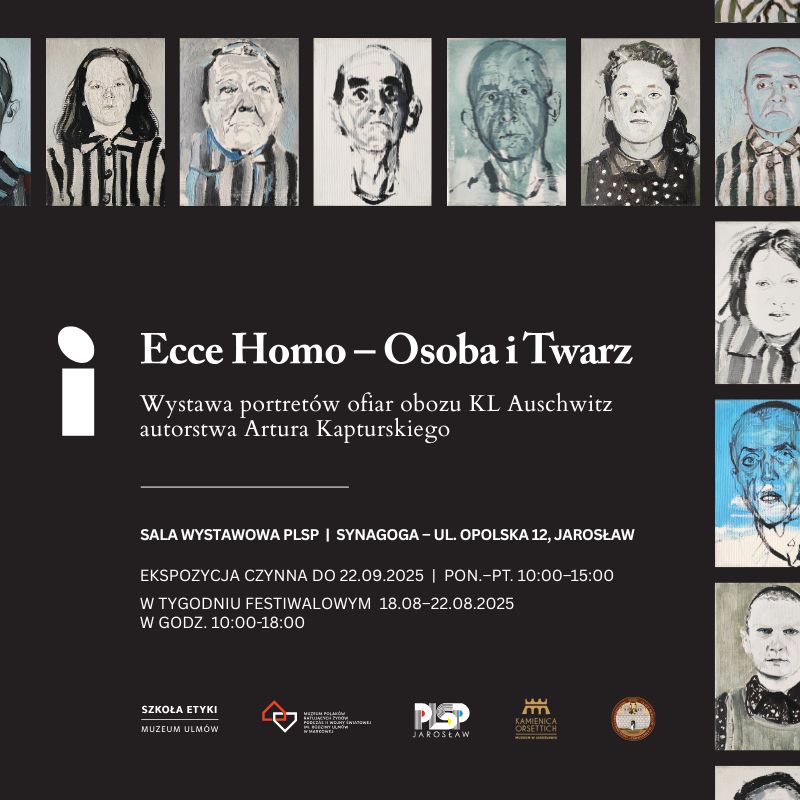 Plakat informujący o wystawie Ecce Homo - Osoba i Twarz