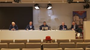 Uczestnicy debaty „II wojna światowa – nieodrobiona lekcja historii” w Muzeum Niepodległości w Warszawie.