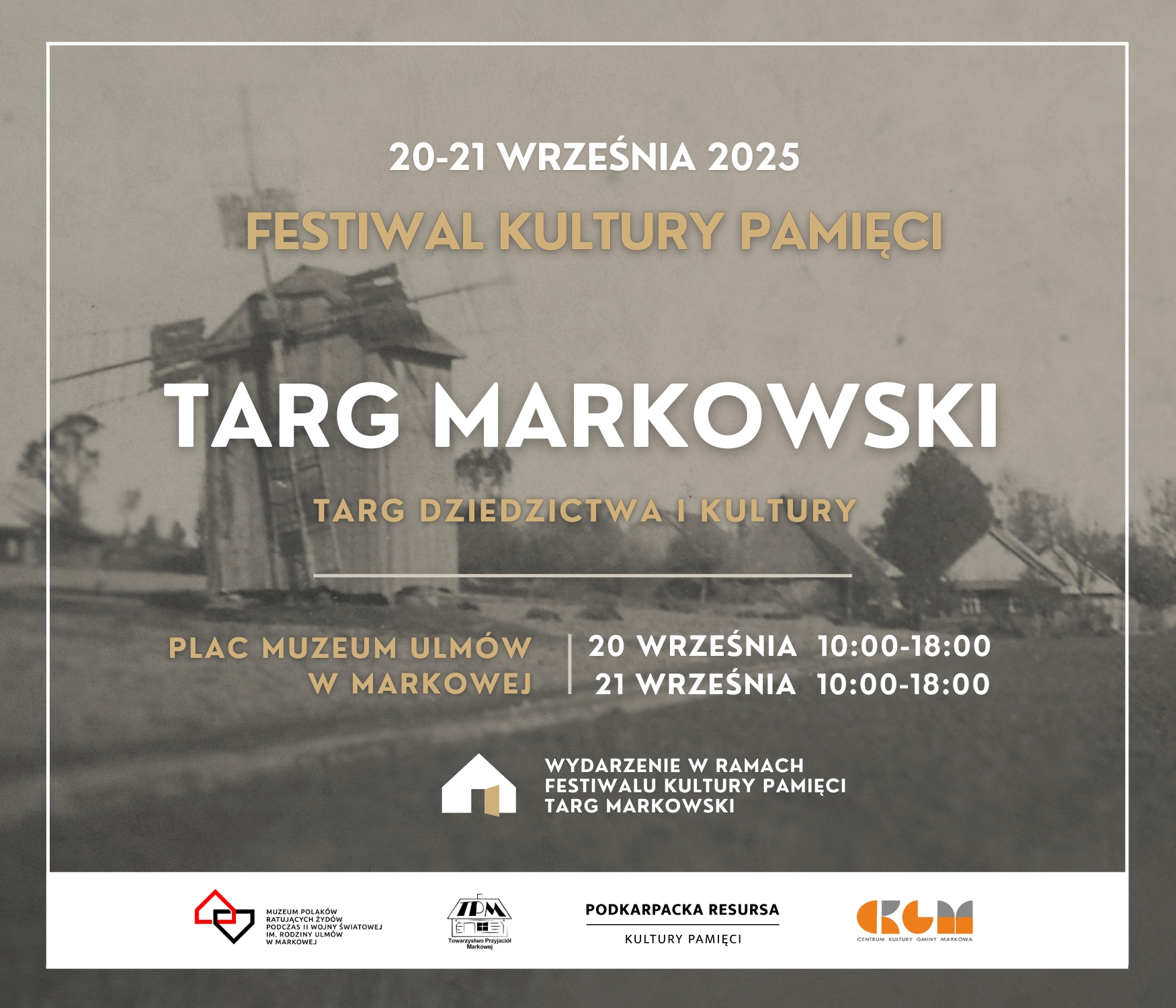 Plakat informujący o Targu Markowskim w dniach 20-21 września 2025.