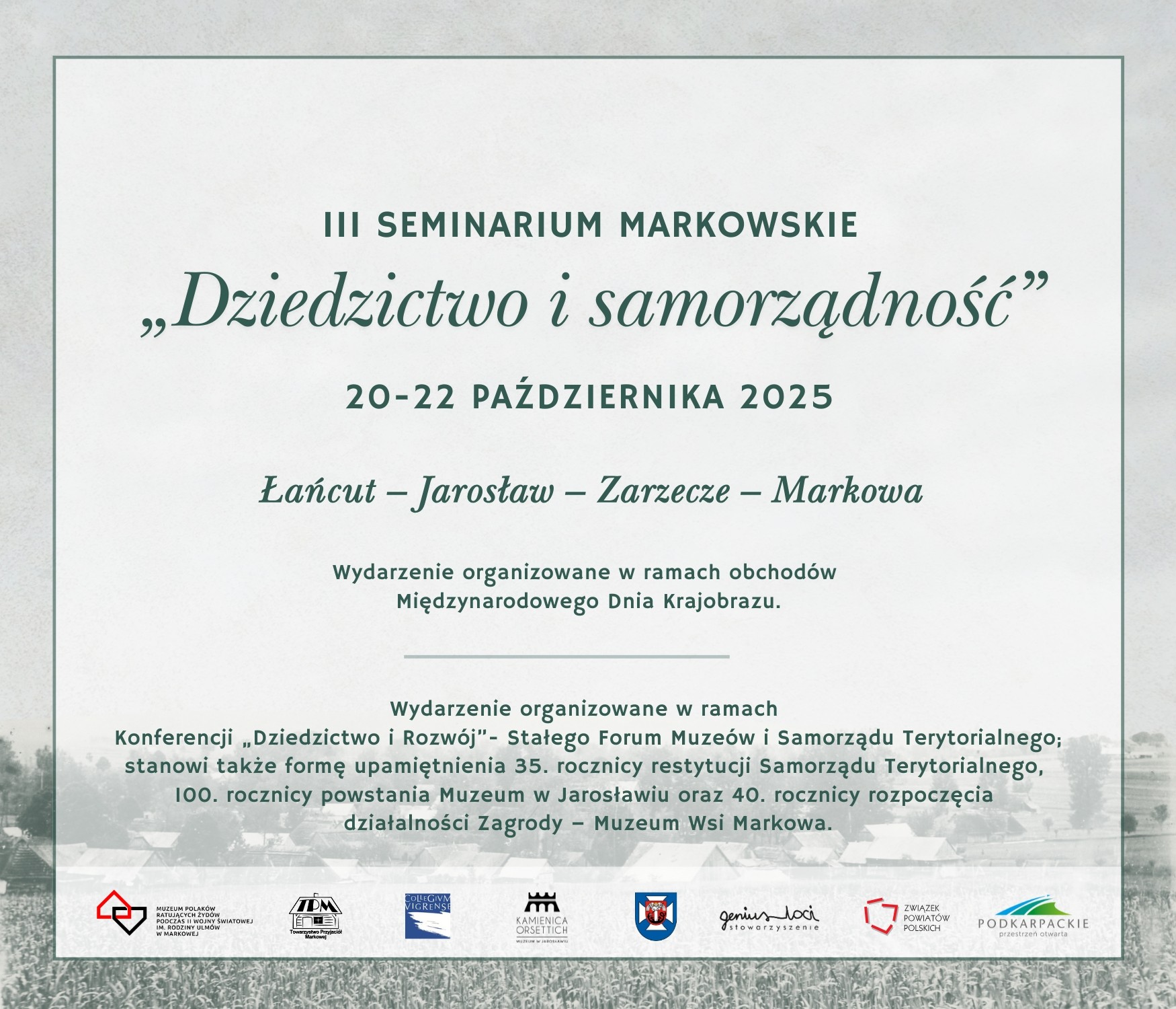 Plakat informujący o III Seminarium Markowskim
