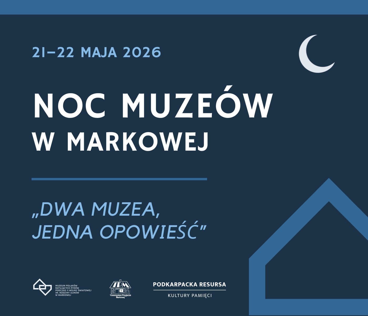 Noc Muzeów w Markowej, 21-22 maja 2026 roku pod tytułem "Dwa Muzea, jedna opowieść"